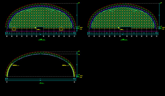 灯塔跨度110米，拱高35_7米煤棚网架
